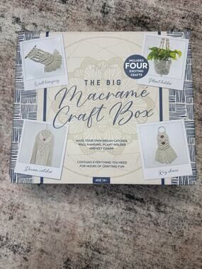 Macrame Craft Box for Adults Beginners with Macrame Supplies For 4 Projects New